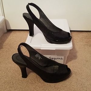 Vigoss Black Sequin Heels